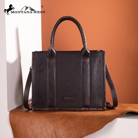 Montana West Embroidered Aztec Tote/Crossbody + Wallet Coffee - Picture 3 of 8